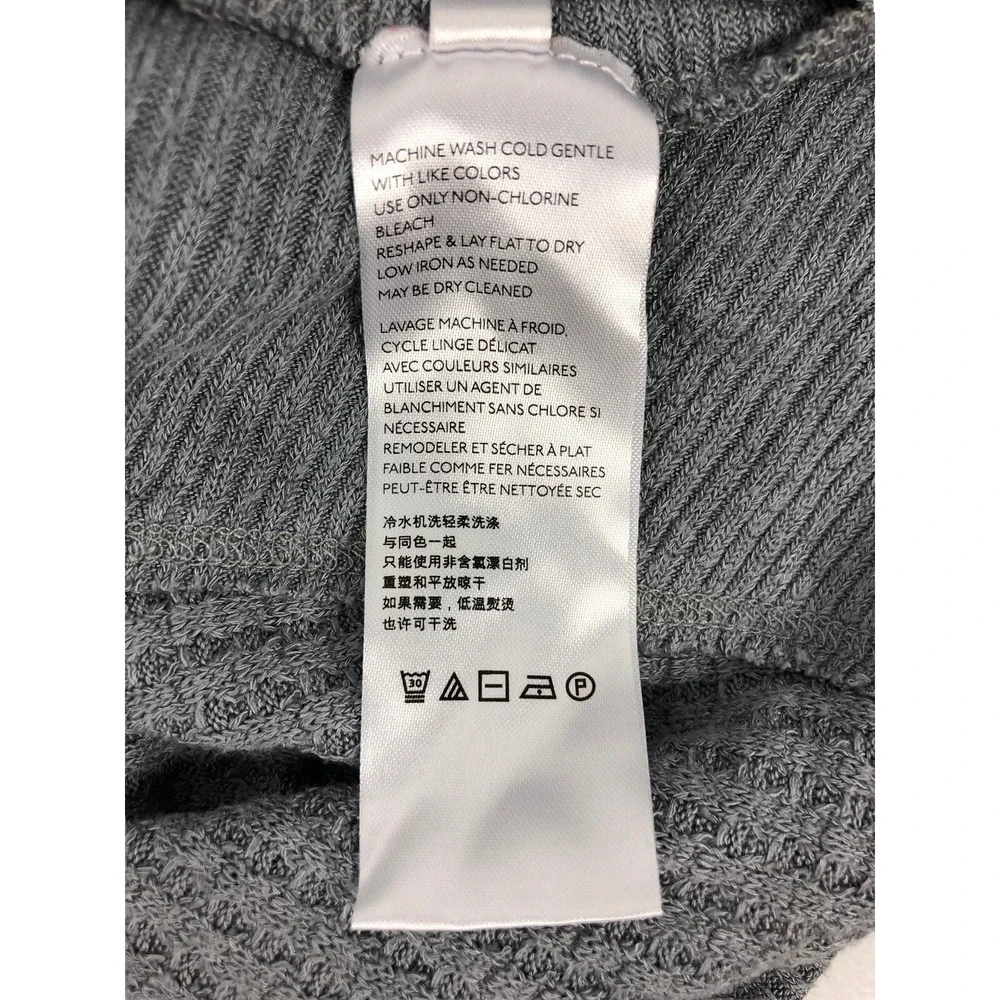 Free People We the Free Santa Clara Thermal Top Medium Gray Knit V Neck Stretch